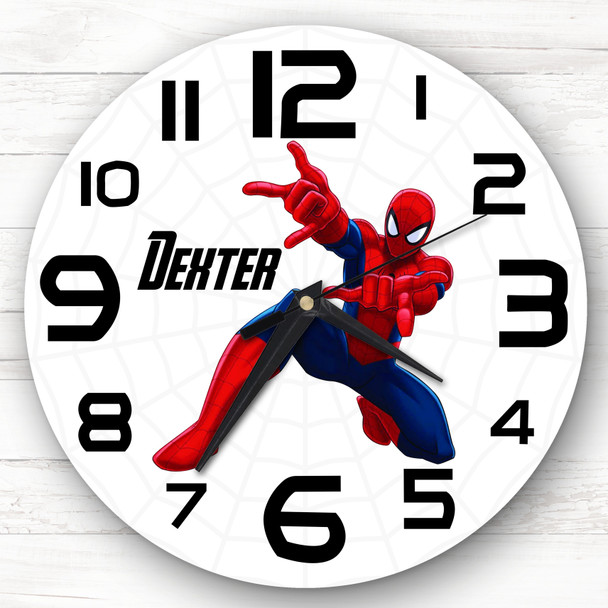 Spiderman Superhero Boys Room Custom Gift Personalised Clock