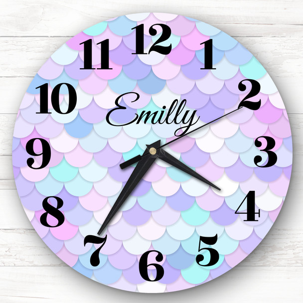 Mermaid Skin Tail Girls Room Custom Gift Personalised Clock Mermaid Skin Tail Girls Room Custom Gift Personalised Clock