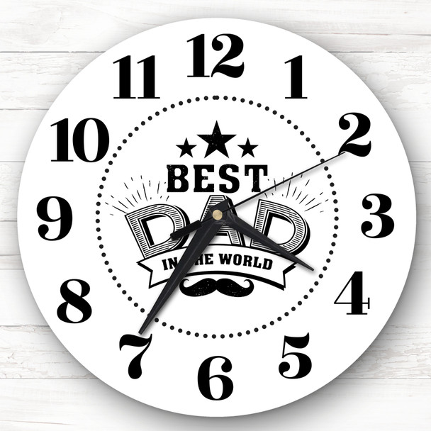 Best Dad In The World Moustache Personalised Gift Personalised Clock