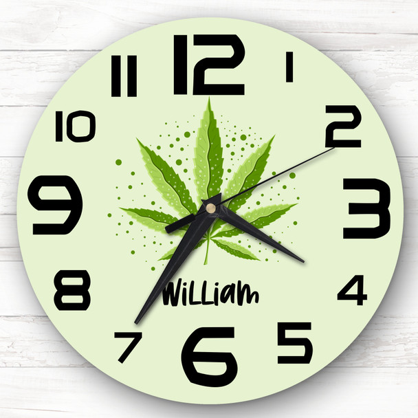 Marijuana Leaf Weed Smoking Personalised Gift Personalised Clock