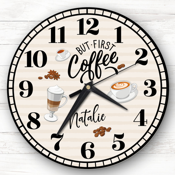 But First Coffee Kitchen Personalised Gift Personalised Clock But First Coffee Kitchen Personalised Gift Personalised Clock