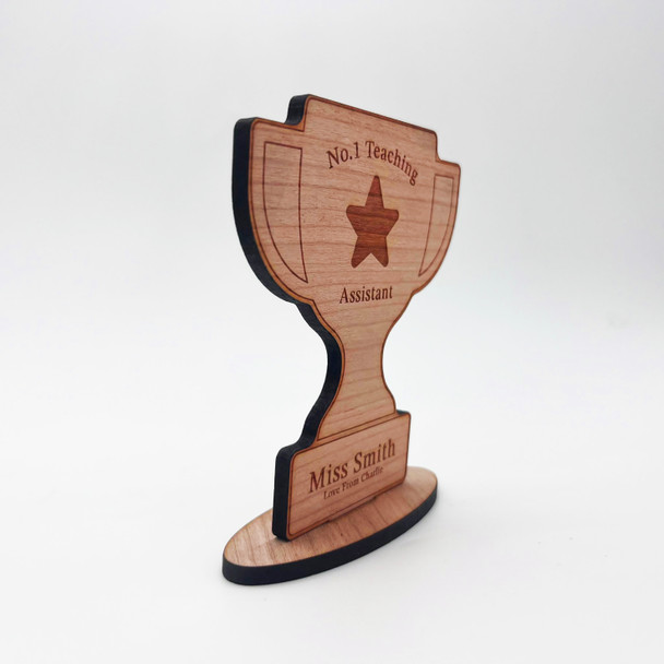 Wood No.1 Teaching Assistant Trophy Cup Thank You Keepsake Personalised Gift Wood No.1 Teaching Assistant Trophy Cup Thank You Keepsake Personalised Gift