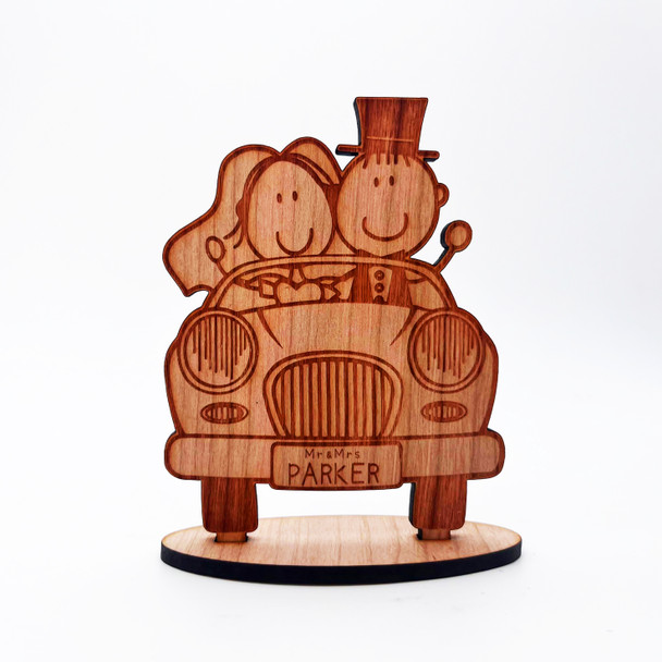 Engraved Wood On Your Wedding Day Car Bride & Groom Keepsake Personalised Gift