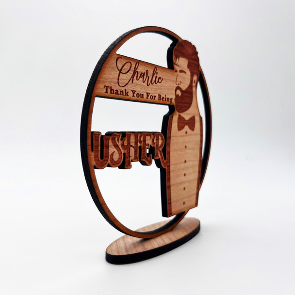 Engraved Wood Thank You Usher Suit Wedding Day Keepsake Personalised Gift Engraved Wood Thank You Usher Suit Wedding Day Keepsake Personalised Gift