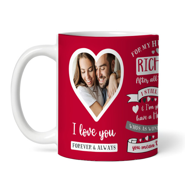 Gift For Husband Red Photo Hearts Tea Coffee Personalised Mug