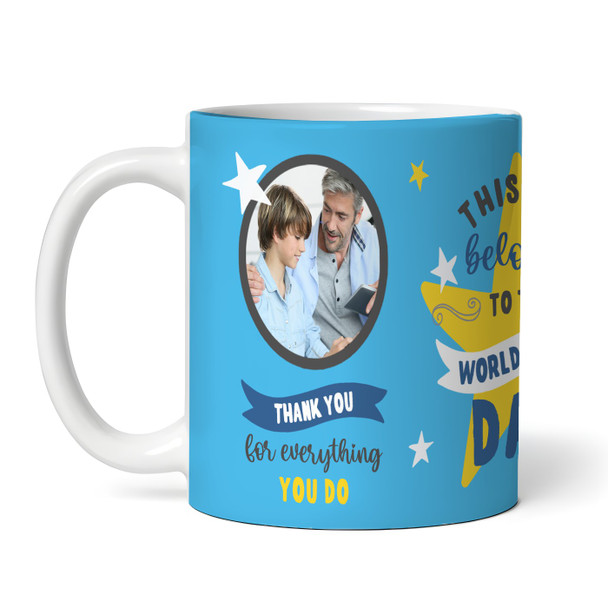 Belongs To The Best Dad Gift Blue Photo Tea Coffee Personalised Mug