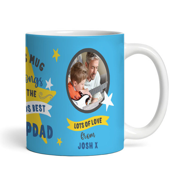 Belongs To The Best Stepdad Gift Blue Photo Tea Coffee Personalised Mug