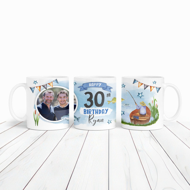 30th Birthday Gift Fishing Present For Angler For Him Photo Personalised Mug