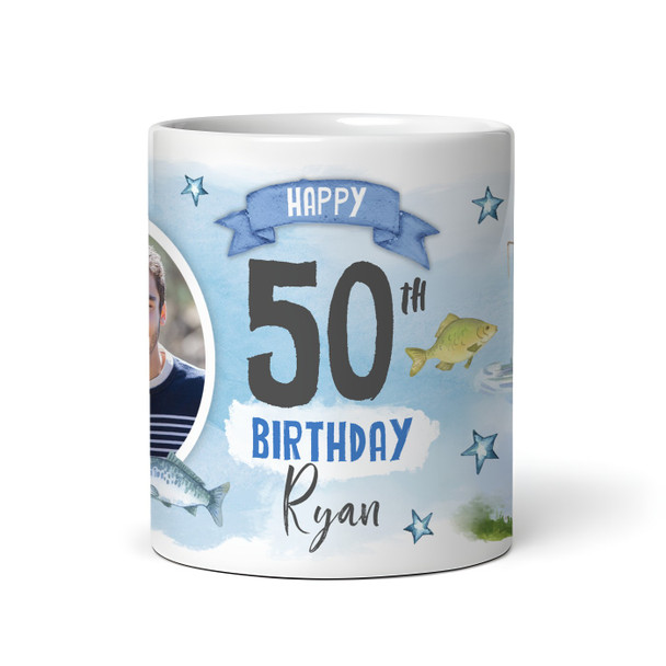 50th Birthday Gift Fishing Present For Angler For Him Photo Personalised Mug