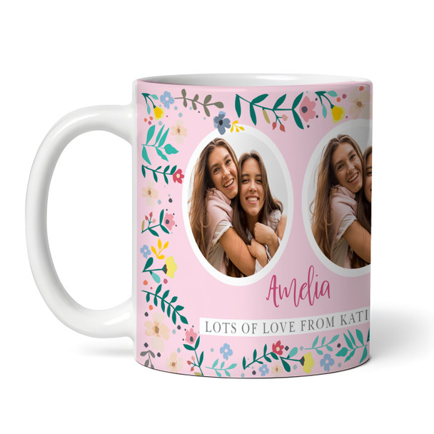 Photo Gift For Her Female Sending A Hug Flower Pink Tea Coffee Personalised Mug