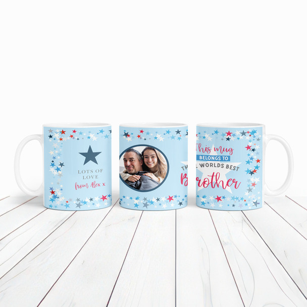 Worlds Best Brother Gift For Brother Star Photo Tea Coffee Cup Personalised Mug