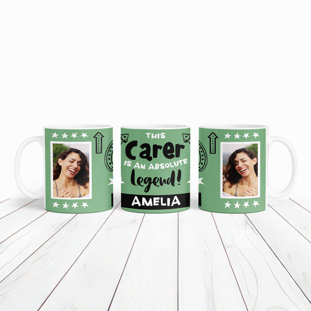 Gift For Carer Legend Photo Green Tea Coffee Cup Personalised Mug