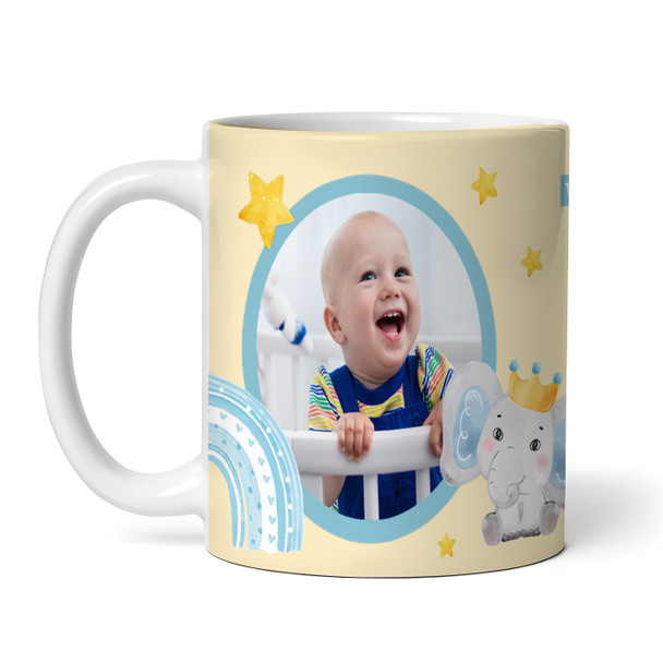 New Baby Boy Elephant Photo Yellow Tea Coffee Cup Custom Gift Personalised Mug