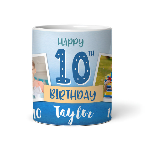 10th Birthday Gift For Boy Balloons Photo Tea Coffee Cup Personalised Mug