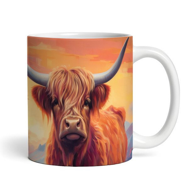 Cute Funny Moody In The Morning Highland Cow Tea Coffee Gift Personalised Mug