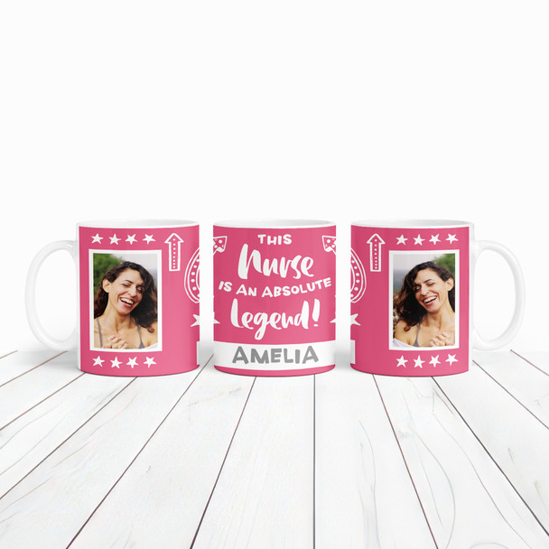 Gift For Nurse Legend Photo Pink Tea Coffee Cup Personalised Mug