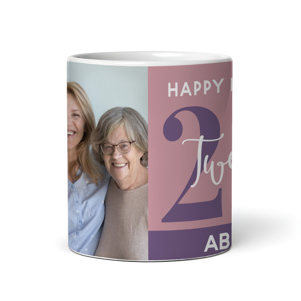 20th Birthday Photo Gift Dusky Pink Tea Coffee Cup Personalised Mug