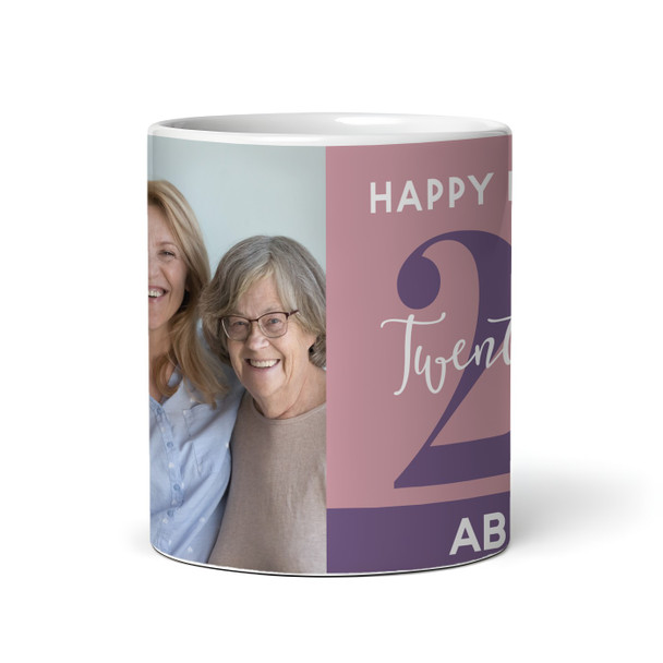 21st Birthday Photo Gift Dusky Pink Tea Coffee Cup Personalised Mug