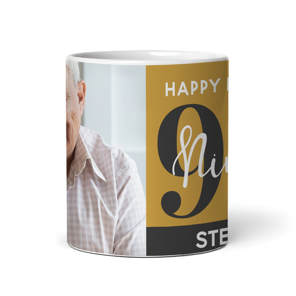 90th Birthday Gift Gold Black Photo Tea Coffee Cup Personalised Mug