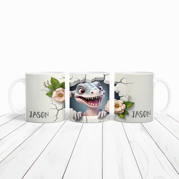 Cute Baby T-Rex Dinosaur 3D Name Tea Coffee Cup Custom Gift Personalised Mug