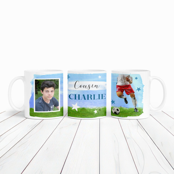 Gift For Cousin Football Player Soccer Photo Tea Coffee Cup Personalised Mug