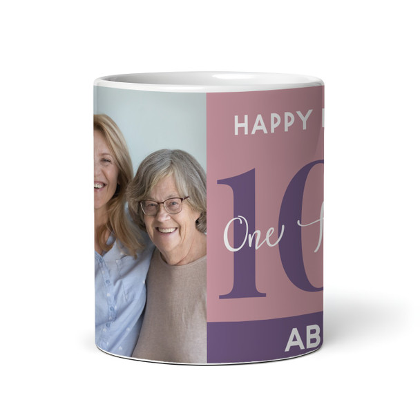 100th Birthday Photo Gift Dusky Pink Tea Coffee Cup Personalised Mug
