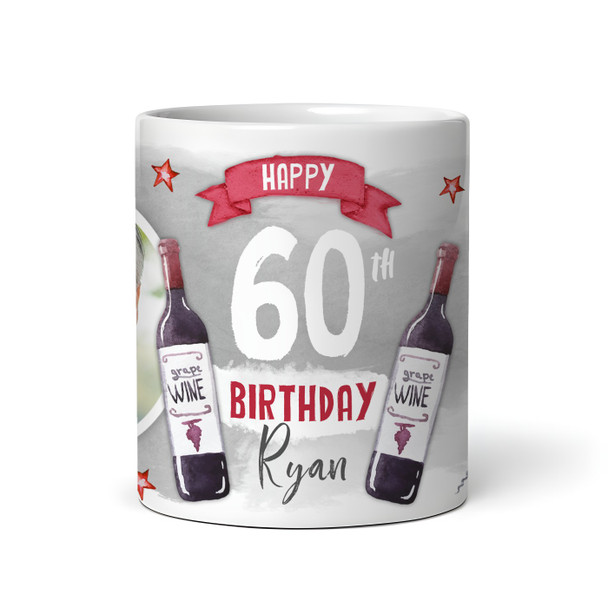 60th Birthday Gift Red Wine Photo Tea Coffee Cup Personalised Mug