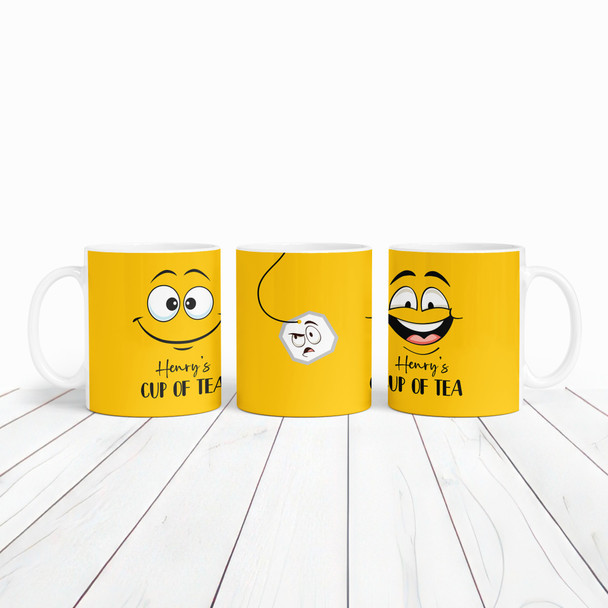 Yellow Background Funny Faces Tea Coffee Cup Custom Gift Personalised Mug