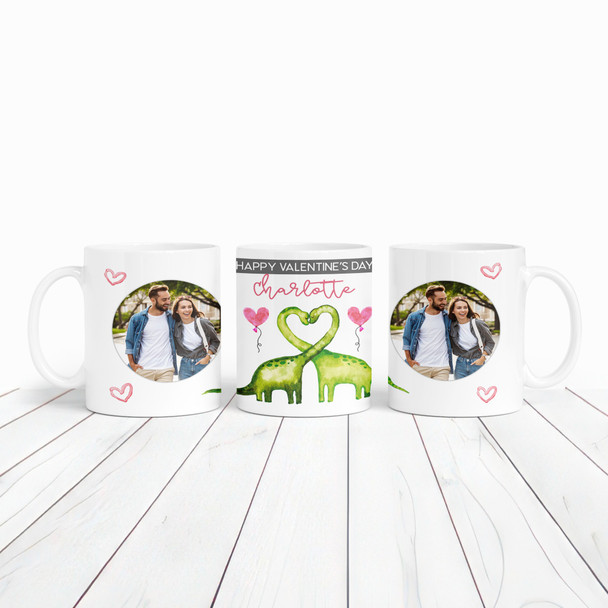 Cute Dinosaur Valentine's Gift For Husband For Wife Photo Personalised Mug