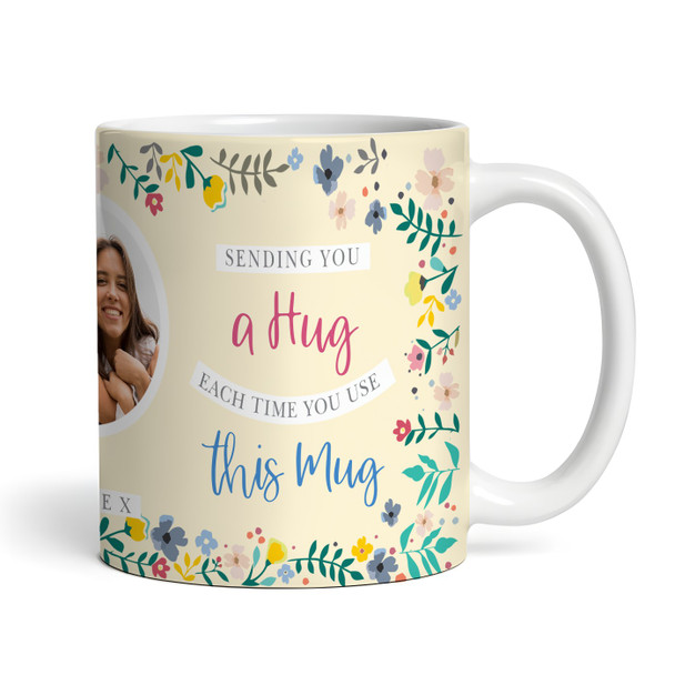 Photo Gift For Her Female Sending A Hug Flower Yellow Personalised Mug