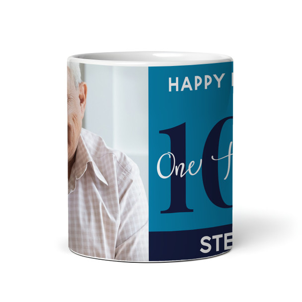 100th Birthday Photo Gift Blue Tea Coffee Cup Personalised Mug