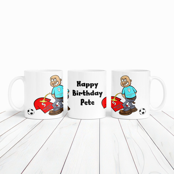 City Weeing On United Funny Football Gift Team Rivalry Piss On Personalised Mug