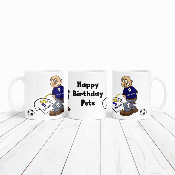 Scotland Weeing On England Funny Football Gift Team Rivalry Personalised Mug