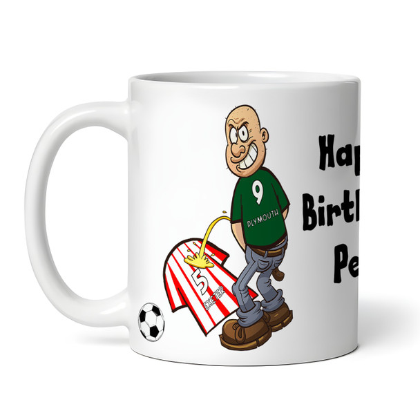 Plymouth Weeing On Exeter Funny Football Gift Team Rivalry Personalised Mug