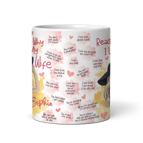 Romantic Gift For Wife Reasons Why I Love You Watercolour Woman Personalised Mug