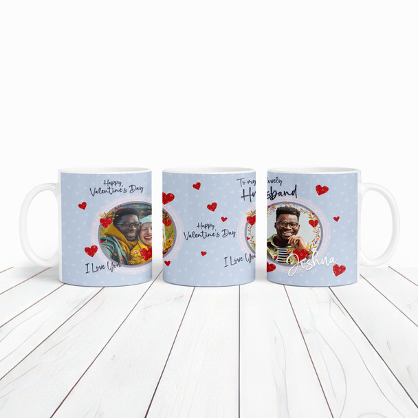 Gift For Husband Circle Love Hearts Photo Valentine's Day Gift Personalised Mug