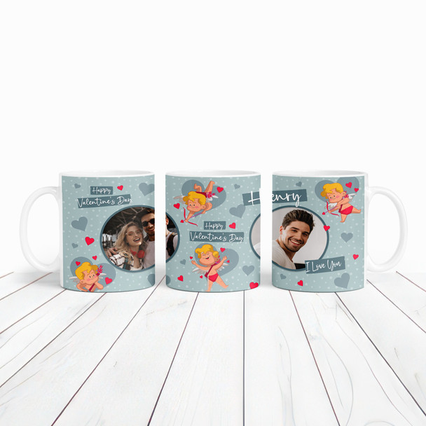 Cupid Hearts Photo Gift for Husband Wife Boyfriend Girlfriend Personalised Mug