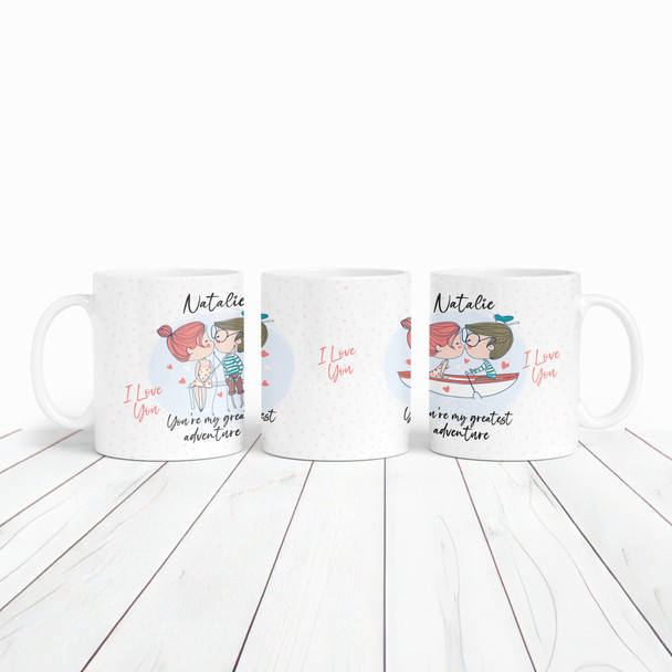 Boat Cute Couple Kissing Romantic Gift Valentine's Day Gift Personalised Mug