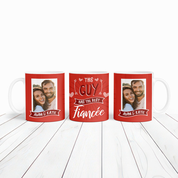 Red Photo Gift For Fiancé Best Fiancée Valentine's Day Gift Personalised Mug