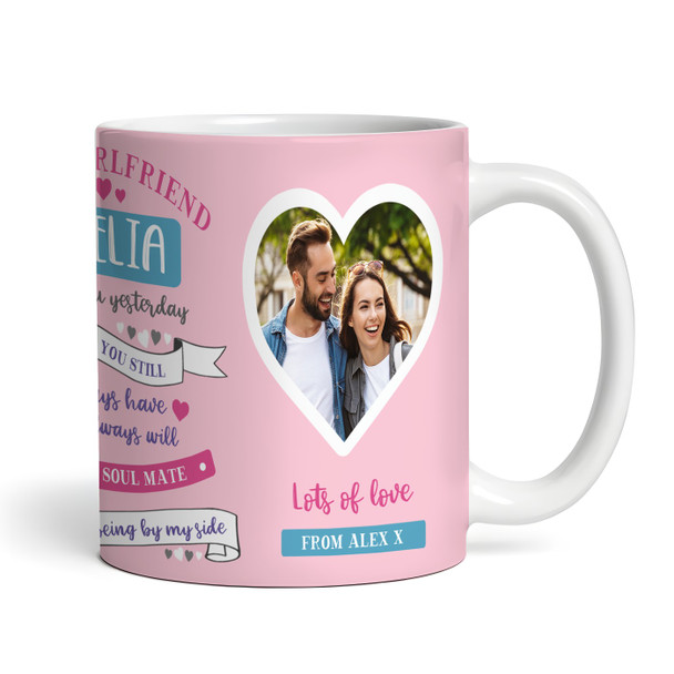 Gift For My Girlfriend Photo Pink Valentine's Day Gift Personalised Mug