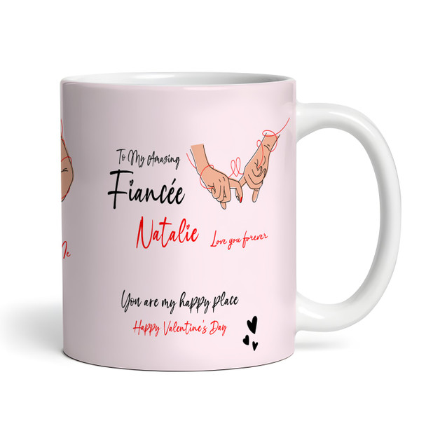 Fiancée Gift Heart Couple Hands Valentine's Day Gift Personalised Mug