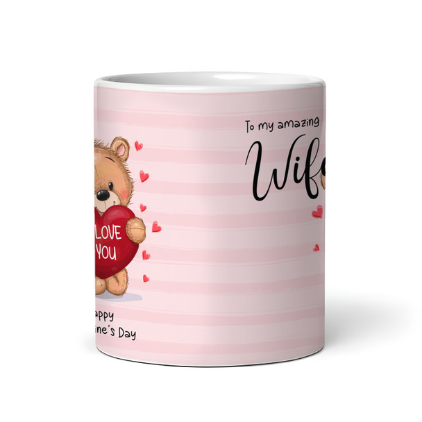 Wife Gift Pink Teddy Bear Heart Valentine's Day Gift Personalised Mug