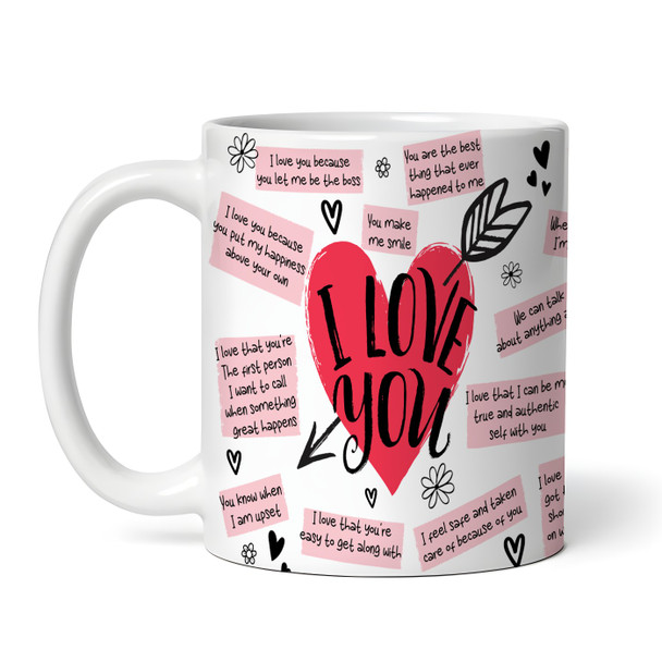 Reasons Why I Love You Romantic Gift For Her Or Him Personalised Mug