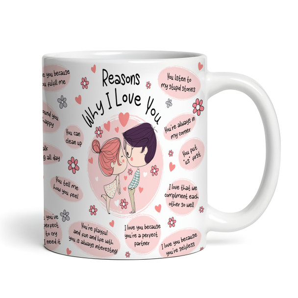 Romantic Gift Reasons Why I Love You Cute Couple Personalised Mug