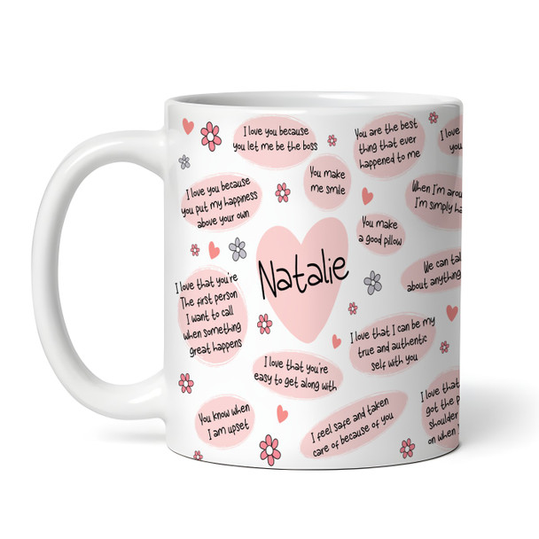 Romantic Gift Reasons Why I Love You Cute Couple Personalised Mug