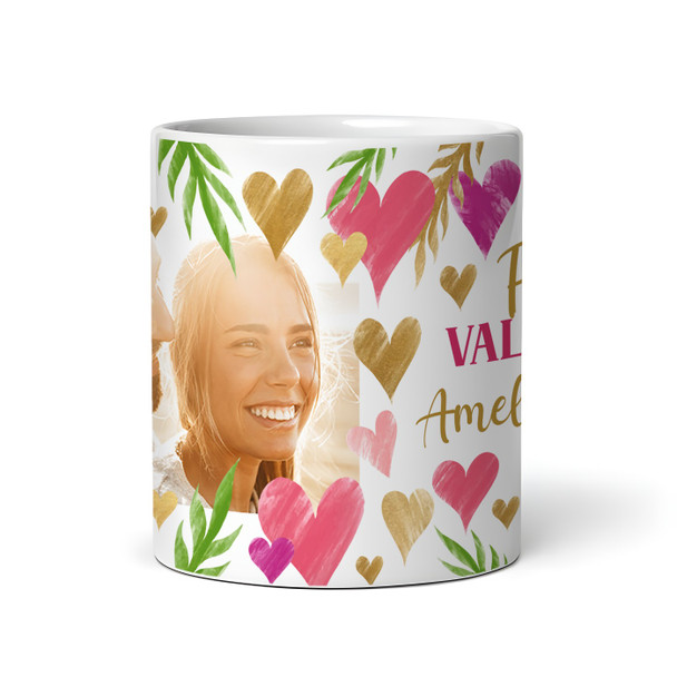 Our First Valentine's Day Gift Gift Hearts Photo Personalised Mug