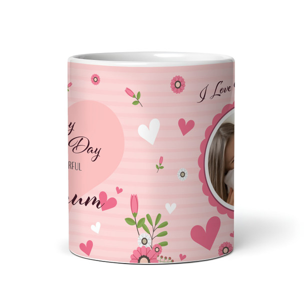 Pink Floral Circle Photo Mother's Day Gift For Stepmum Personalised Mug