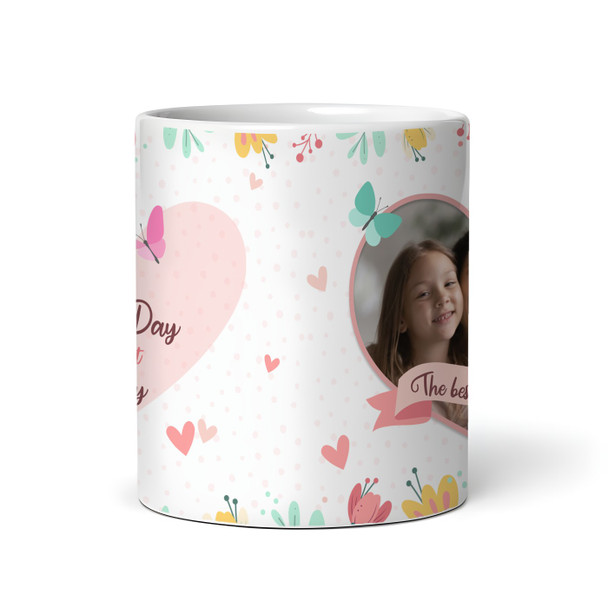 Floral Butterflies Photo Heart Mother's Day Gift Personalised Mug