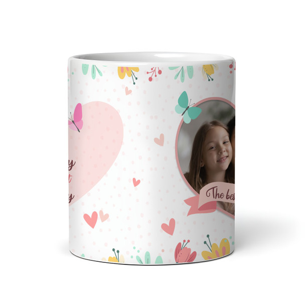 Floral Butterflies Photo Heart Birthday Gift Personalised Mug