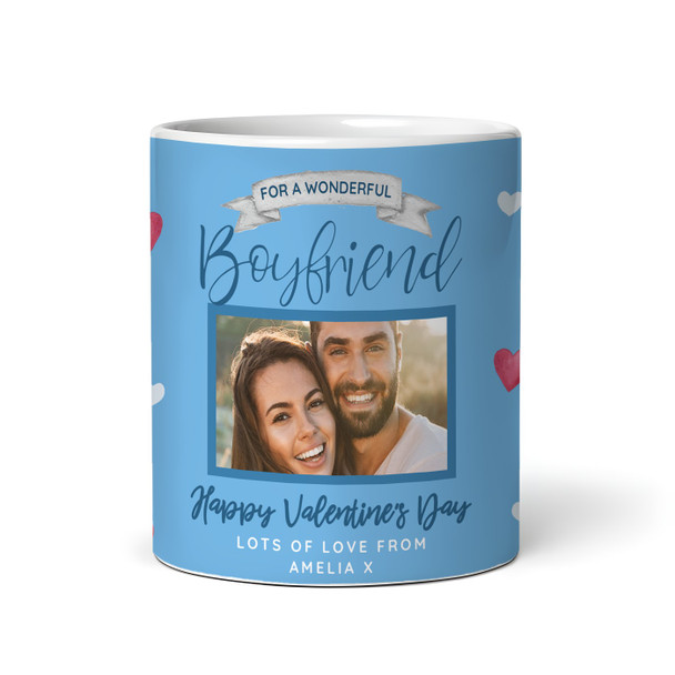 Boyfriend Blue Heart Photo Valentine's Day Gift Personalised Mug Boyfriend Blue Heart Photo Valentine's Day Gift Personalised Mug